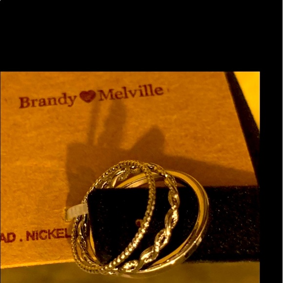 Brandy Melville GOLD Set of three unique Ring bands - Picture 2 of 5